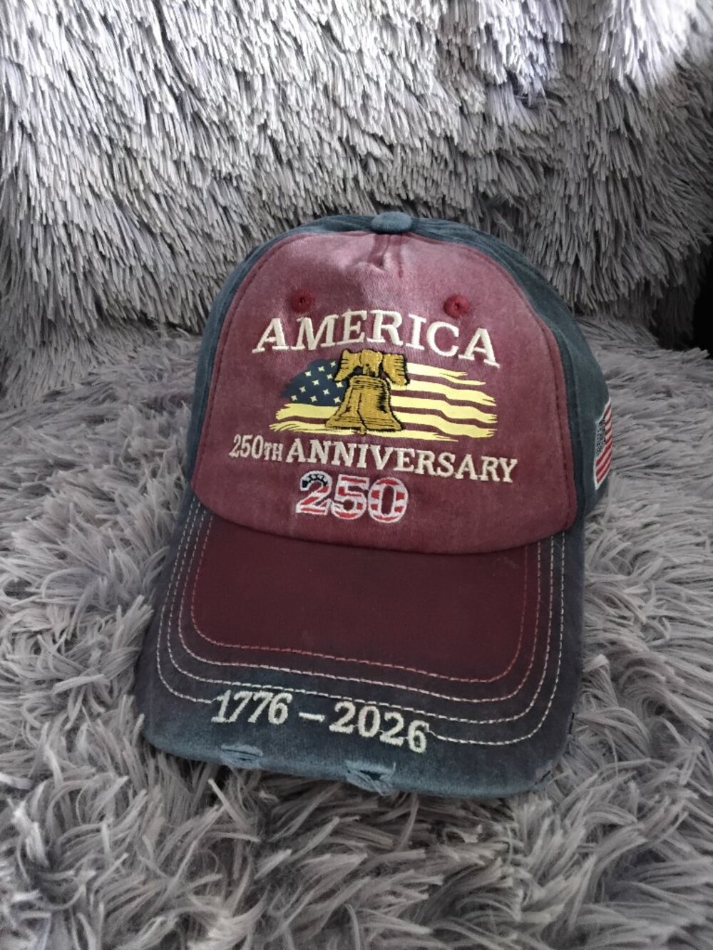 NEW - Distressed 250th Anniversary Ball Cap w/Adjustable Strap
